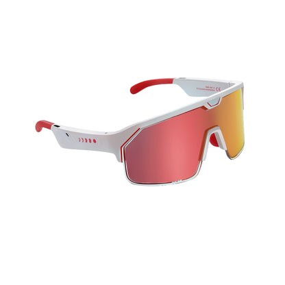 Music Shield White Frame Fire Lenses Sport Sunglasses