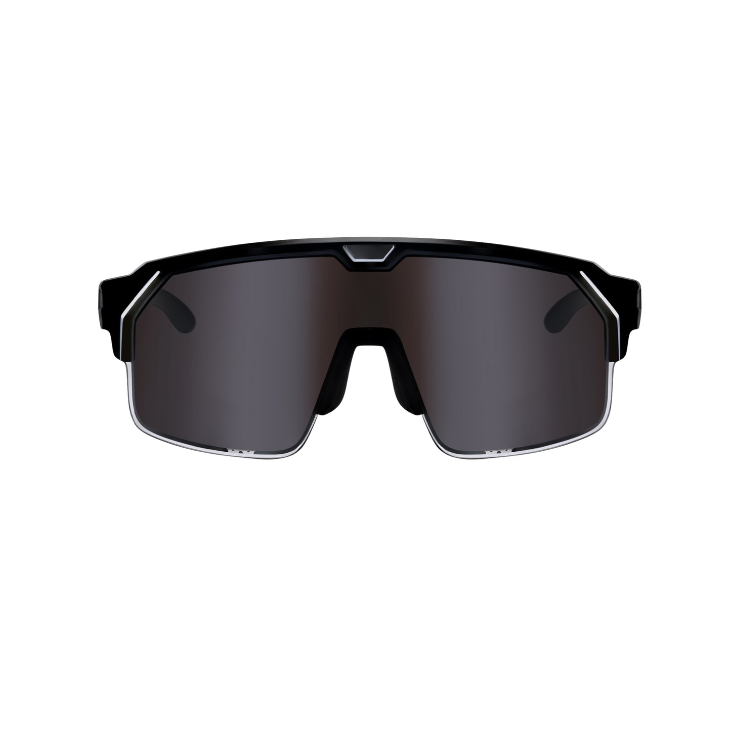 Music Shield Black Frame Smoke Lenses Sport Sunglasses