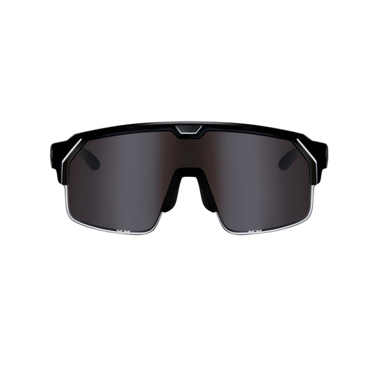 Music Shield Black Frame Smoke Lenses Sport Sunglasses
