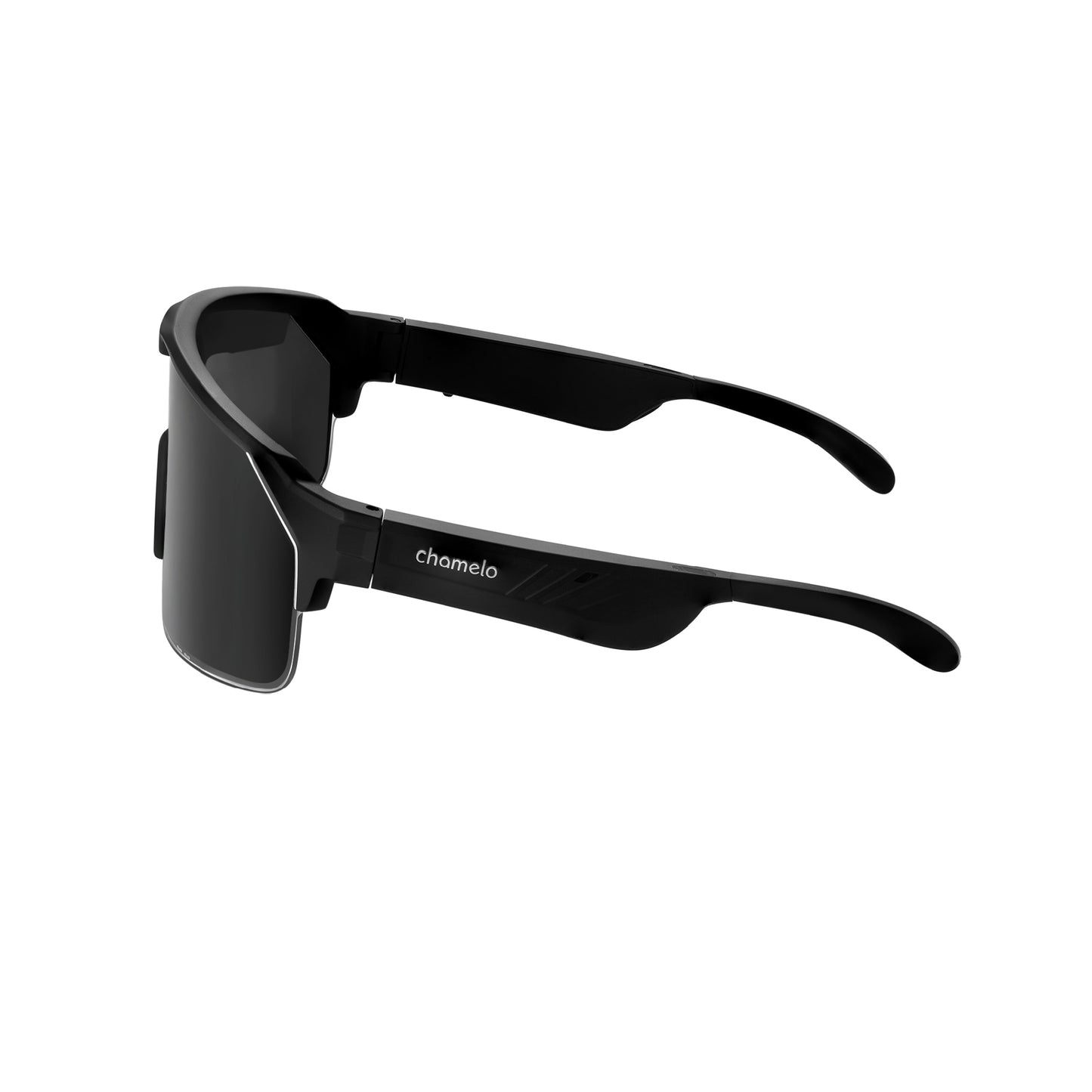 Music Shield Black Frame Smoke Lenses Sport Sunglasses