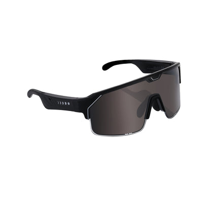 Music Shield Black Frame Smoke Lenses Sport Sunglasses