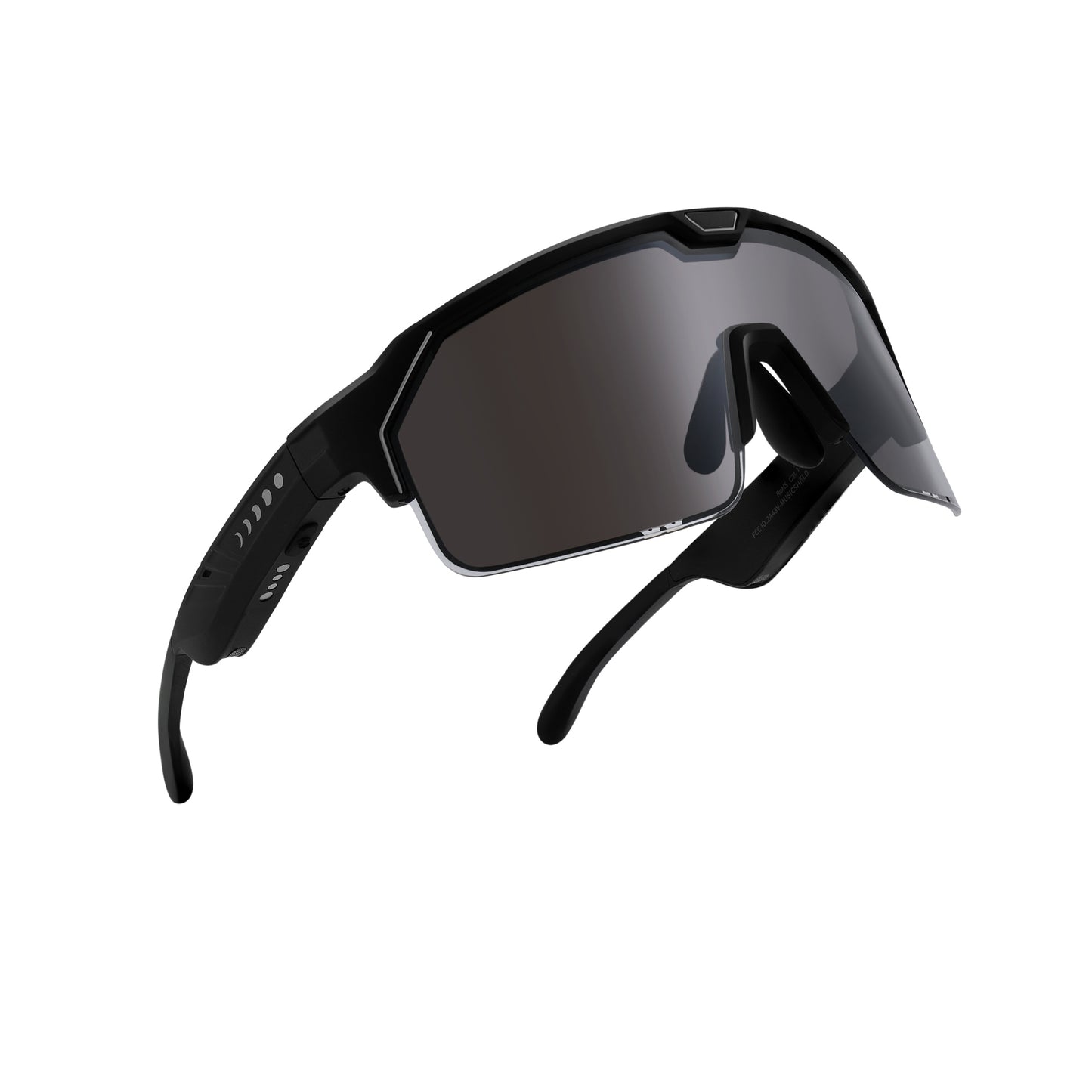Music Shield Black Frame Smoke Lenses Sport Sunglasses