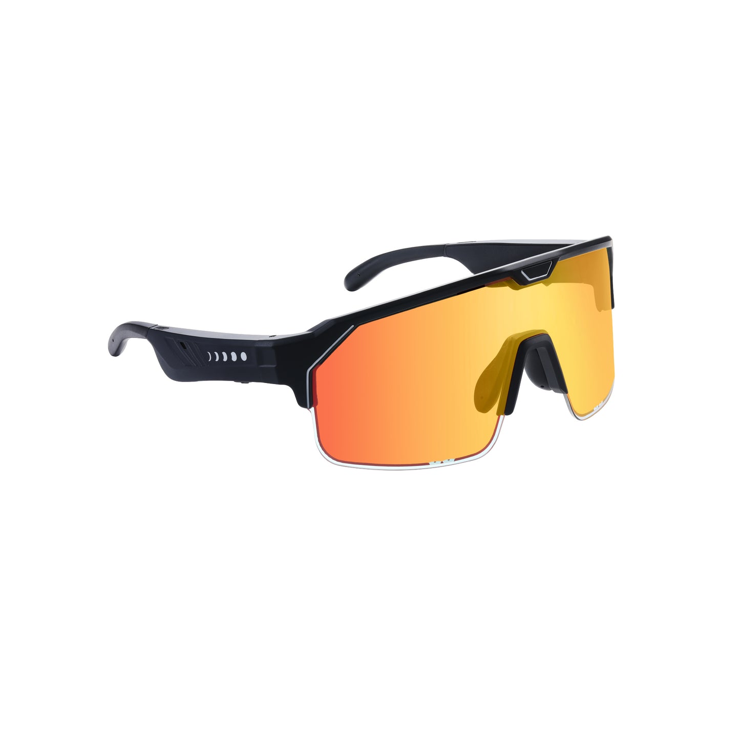 Music Shield Black Frame Fire Lenses Sport Sunglasses